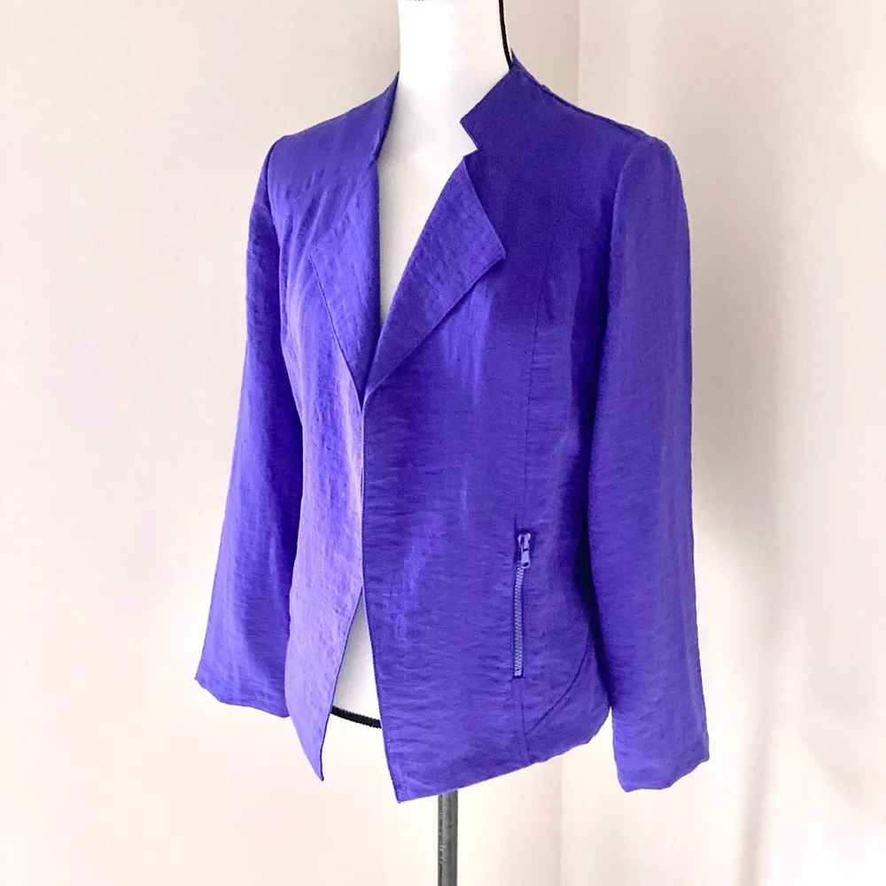Chico’s Purple Open Front Lightweight Jacket Size S